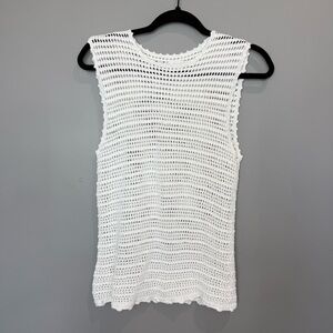 Aritzia Wilfred white crochet tank Size XS